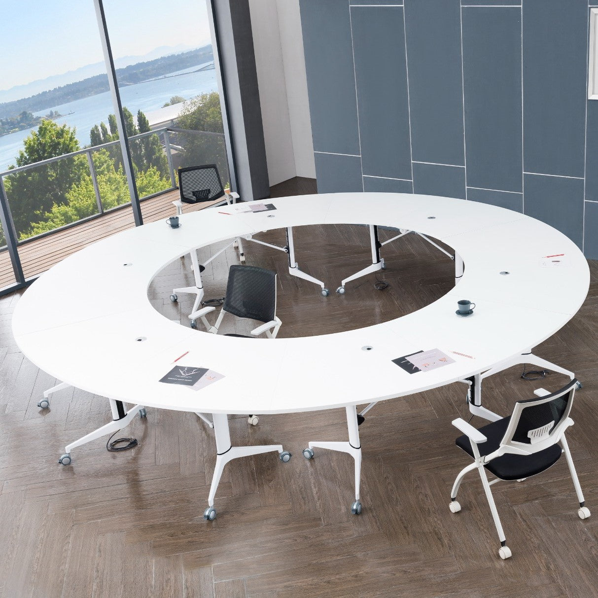 Eko Round Meeting Table 1200mm Round, Tawa, Desks & Tables, Knight, Leaner Tables, Meeting Tables, Office Furniture & Presentation — Discount  Office