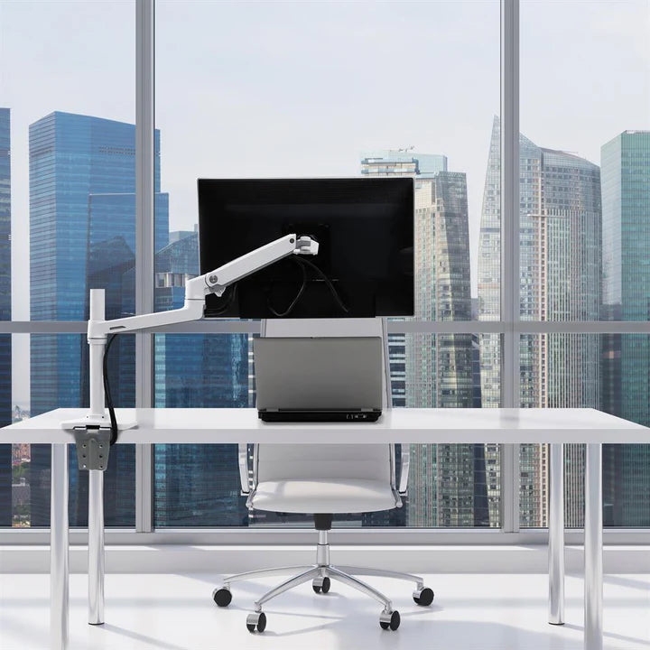 Ergotron LX Desk Monitor Arm, Tall Pole (white) - 13" pole - 34” Mon max.