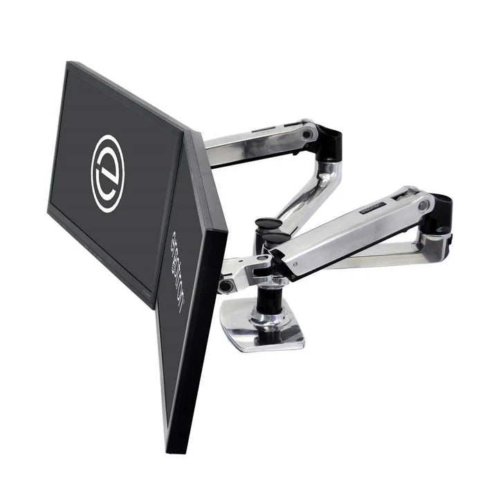 Ergotron LX Dual Side-by-Side Arm -polished aluminium - Max 27”