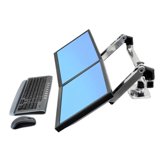 Ergotron LX Dual Side-by-Side Arm -polished aluminium - Max 27”