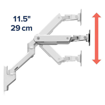 HX Wall Mount Monitor Arm (white) Heavy Monitor Mount - PART NUMBER: 45-478-216